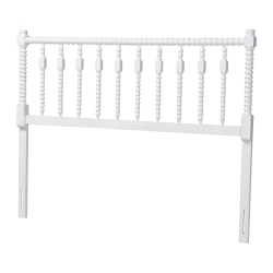 Baxton Studio Juliette Turned Spindle Headboard - Crafted Wood Panel with Decorative Spoke Design for Cottage Farmhouse Bedroom, King, White